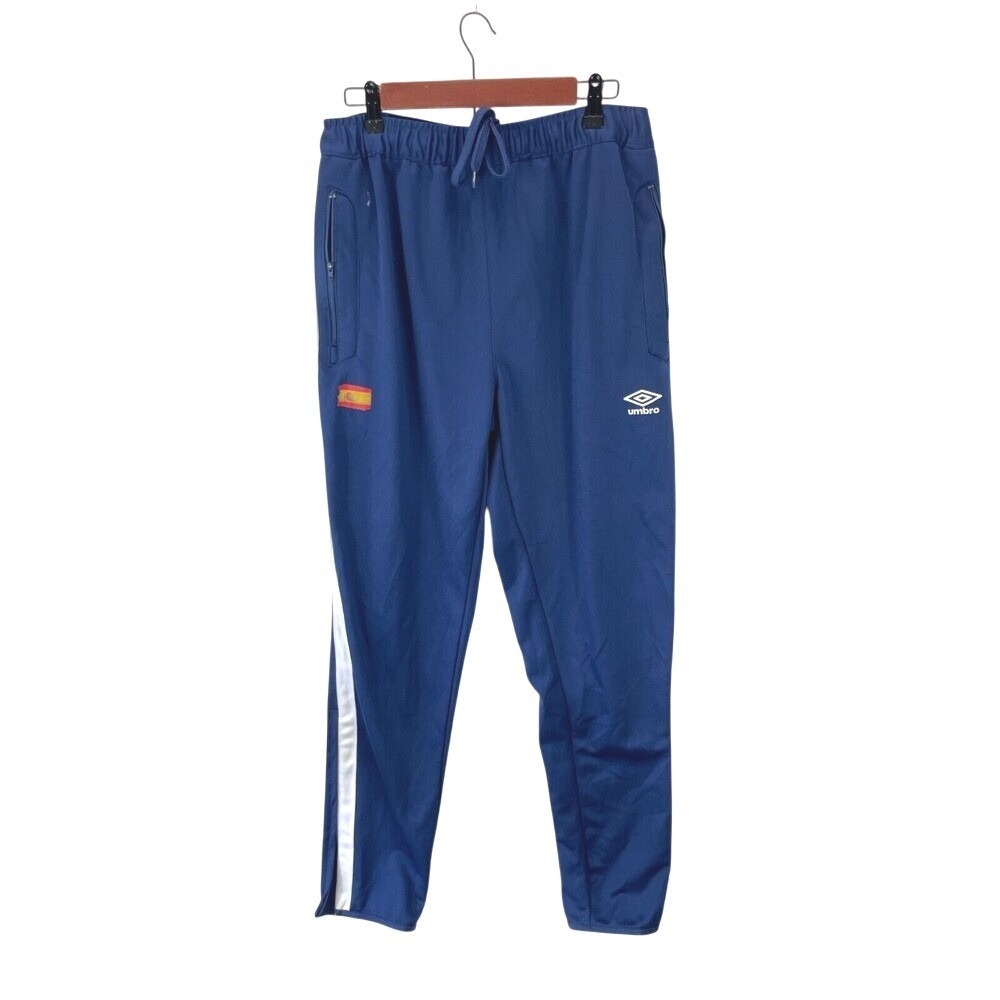Umbro Mens Size L Track Pants Spain Navy Blue Soccer Training Sweatpants